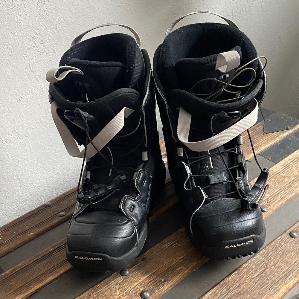 Salomon Black and Gray Snowboard Boots